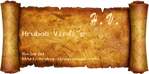 Hrubos Virág névjegykártya
